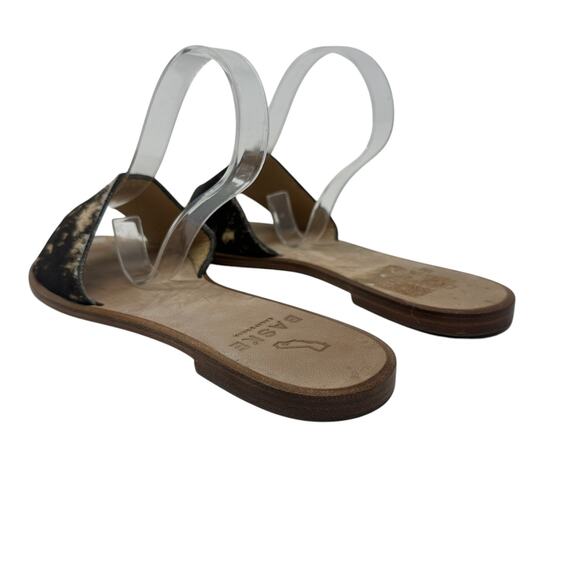 Baske California Sage Slide Sandals Flat Leather Calf Hair Size 38 US 7.5 - Picture 9 of 12